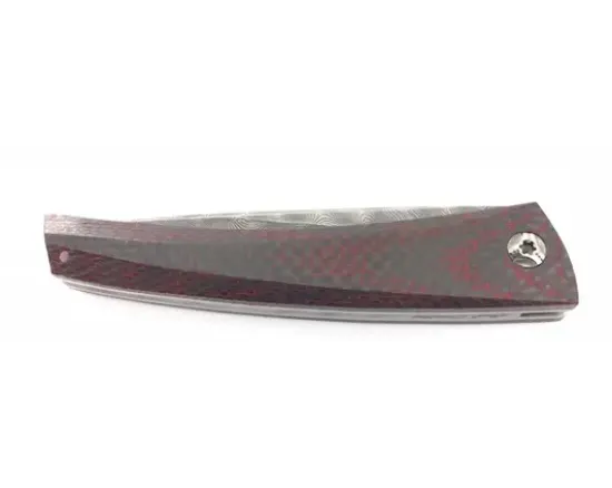Chomilier - Damas Inox Zladinox, Platine Titane - Fibre de Carbone Noire et Rouge