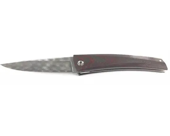 Chomilier - Damas Inox Zladinox, Platine Titane - Fibre de Carbone Noire et Rouge