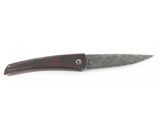 Chomilier - Damas Inox Zladinox, Platine Titane - Fibre de Carbone Noire et Rouge