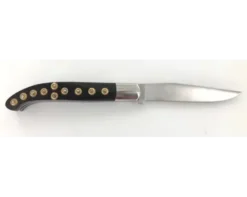 Couteau Basque Yatagan 12 cm - Ebène - Guilloché - rosettes apparentes