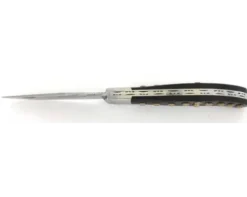 Couteau Basque Yatagan 12 cm - Ebène - Guilloché - rosettes apparentes