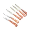 6 couteaux Steak droit droits 11 cm - Bois naturel palissandre - Ref. 435