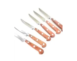 6 couteaux Steak droit droits 11 cm - Bois naturel palissandre - Ref. 435