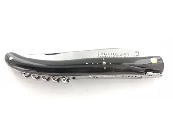Design Beillonnet MOF - Laguiole 12 cm - Tire-bouchon - Corne de Buffle - Guilloché