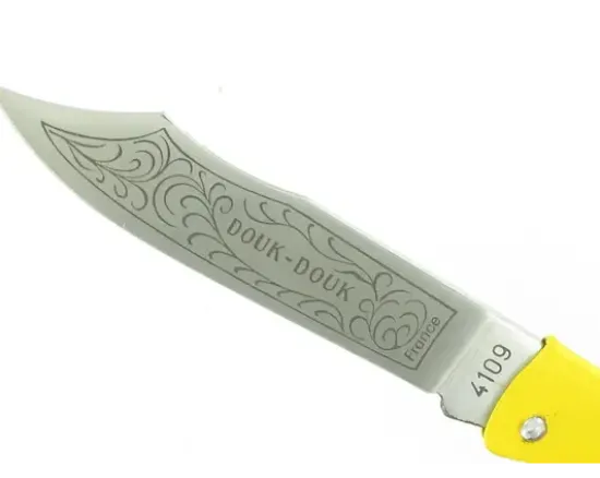 Douk Douk 160 Inox - Manche Acier couleur JAUNE