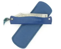 Douk Douk 160 Inox - Manche Acier couleur BLEU - GAINE CUIR