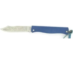 Douk Douk 160 Inox - Manche Acier couleur BLEU - GAINE CUIR