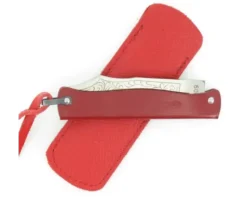 Douk Douk 160 Inox - Manche Acier couleur ROUGE - GAINE CUIR