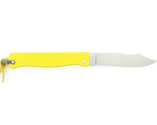 Douk Douk 160 Inox - Manche Acier couleur JAUNE - GAINE CUIR