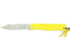 Douk Douk 160 Inox - Manche Acier couleur JAUNE - GAINE CUIR