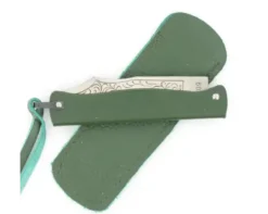 Douk Douk 160 Inox - Manche Acier couleur VERT - GAINE CUIR