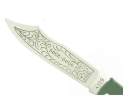 Douk Douk 160 Inox - Manche Acier couleur VERT - GAINE CUIR