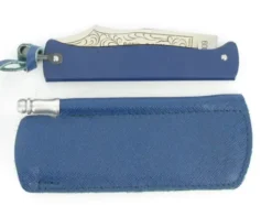 Douk Douk 200 Inox - Manche Acier Couleur BLEU - GAINE CUIR