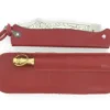 Douk Douk 200 Inox - Manche Acier Couleur ROUGE - GAINE CUIR