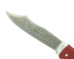 Douk Douk 200 Inox - Manche Acier Couleur ROUGE - GAINE CUIR