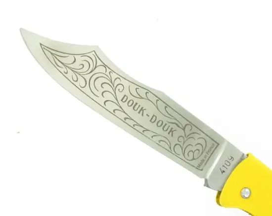 Douk Douk 200 Inox - Manche Acier Couleur JAUNE - GAINE CUIR