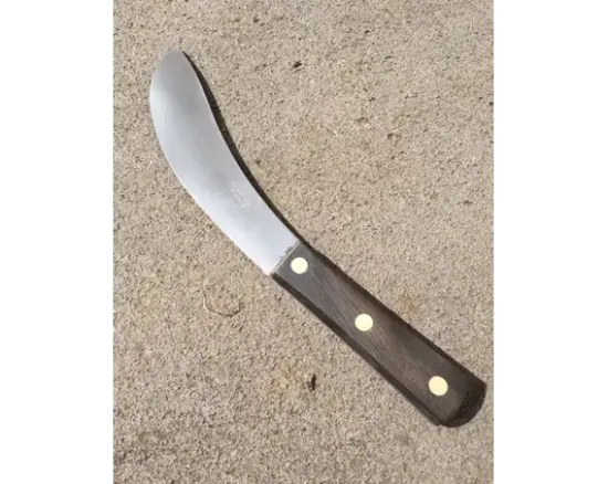 Dépeceur renversé 16 cm - pour chasseur - Plate Semelle - Inox - Bois Noir IDEP