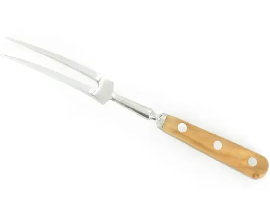Fourchette Courbe 15 cm - Acier Inoxydable - Manche Olivier