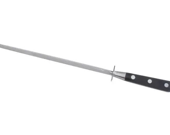 Fusil Rond 25 cm - Embase Forgée - Manche Noir - Rivets Aluminium