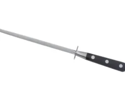 Fusil Rond 20 cm - Embase Forgée - Manche Noir - Rivets Laiton