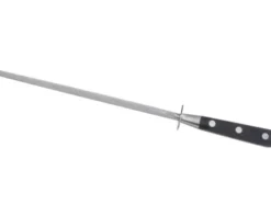 Fusil Rond 25 cm - Embase Forgée - Manche Noir - Rivets Laiton