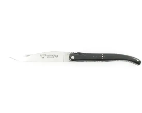 Laguiole 12 cm Buffle Plein Manche - Guillochage en Spirale