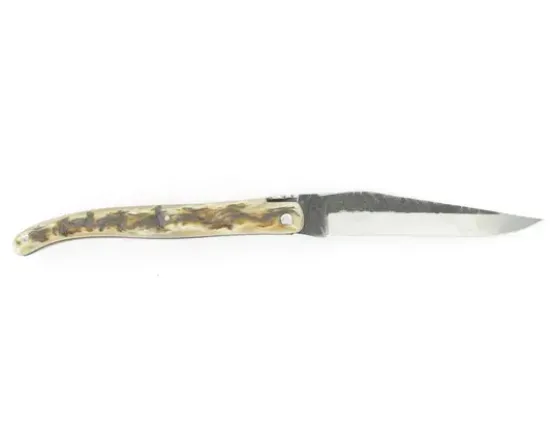 Laguiole 12 cm Croûte de Bélier - Plein Manche - Lame Brute de Forge