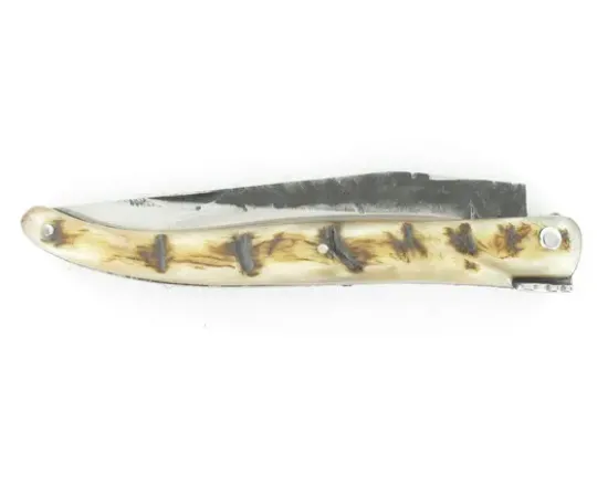 Laguiole 12 cm Croûte de Bélier - Plein Manche - Lame Brute de Forge