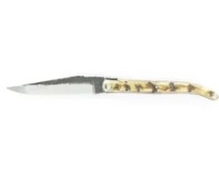 Laguiole 12 cm Croûte de Bélier - Plein Manche - Lame Brute de Forge