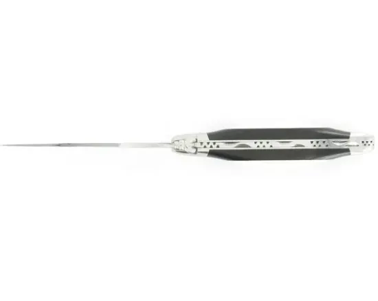 Laguiole 12 cm Dodu - Ebène & Ivoire - Lame Brute de Forge - 2 mitres