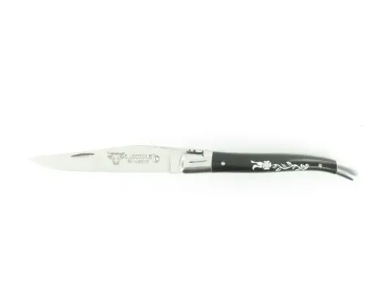 Laguiole 10 cm Fleur de Diamant - Ebène - 2 mitres