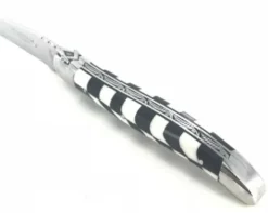 Laguiole 12 cm Franc-Maçon - Damier - Ebène & Os - 2 mitres
