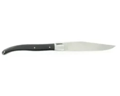Laguiole 12 cm - Manche Blanc et Noir - Ressort guilloché - 1 mitre