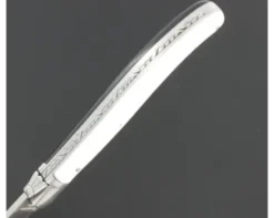Laguiole 12 cm - Manche Blanc et Noir - Ressort guilloché - 1 mitre