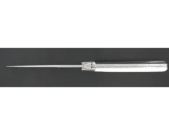 Laguiole 12 cm - Manche Blanc et Noir - Ressort guilloché - 1 mitre