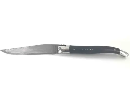 Laguiole 12 cm 2 mitres Damas Japonais Ebène
