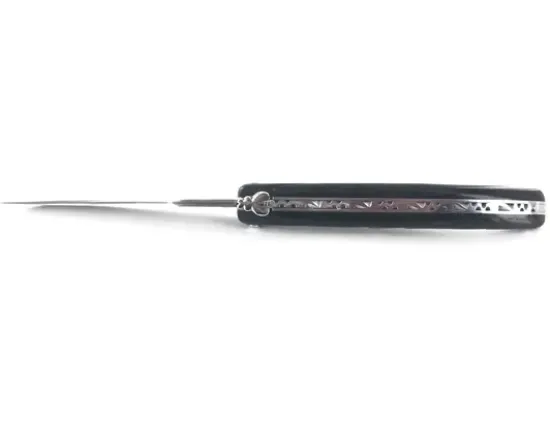 Laguiole 12 cm Plein Manche Damas Japonais Croûte de Buffle