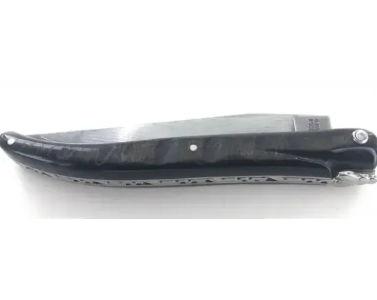 Laguiole 12 cm Plein Manche Damas Japonais Croûte de Buffle