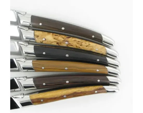 Laguiole moderne 6 Bois Différents - coffret de 6 pièces