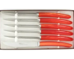 Le Steak Le Thiers® forgé - manche orange - coffret de 6 pièces