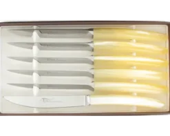 Le Steak Le Thiers® forgé - manche blanc cassé - coffret de 6 pièces