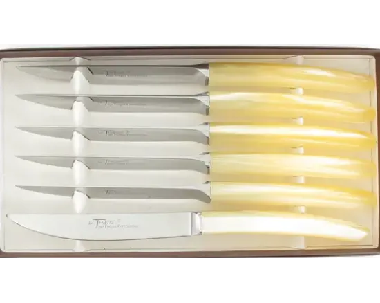 Le Steak Le Thiers® forgé - manche blanc cassé - coffret de 6 pièces