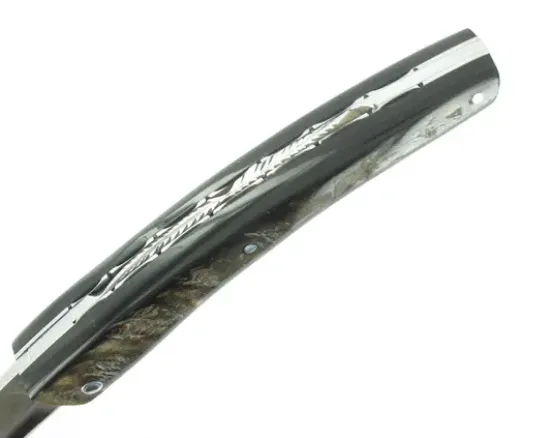 Le Thiers® - Plein Manche Buffle Brut - Ressort, Platine et lame ciselés - Lame vieillie