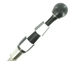 Nontron Virole n° 25 - Boule Damier - Manche Ebène et Corian Blanc, insert Aluminium