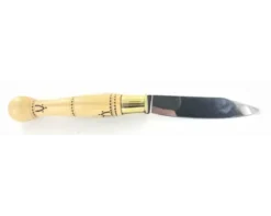 Nontron Virole n° 22 - Boule - Manche en Buis avec pyrogravure