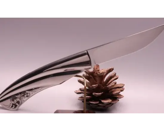 Roberto Ottonello - Bilame -Liner Lock Bouton- Titane gravé