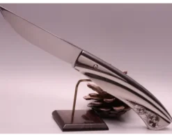 Roberto Ottonello - Bilame -Liner Lock Bouton- Titane gravé