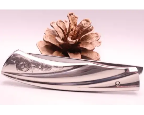 Roberto Ottonello - Bilame -Liner Lock Bouton- Titane gravé