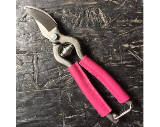 Sécateur de Jardin 18 cm - revêtement des branches en cuir FUSHIA