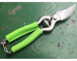 Sécateur de Jardin 18 cm - revêtement des branches en cuir VERT